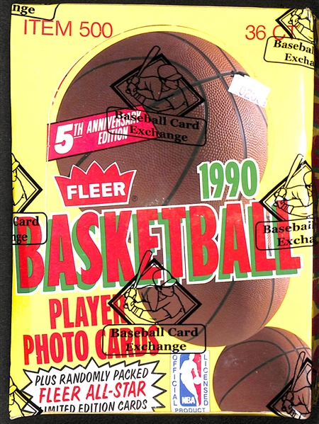 1990 Fleer Basketball Unopened Wax Pack Box - BBCE Sealed
