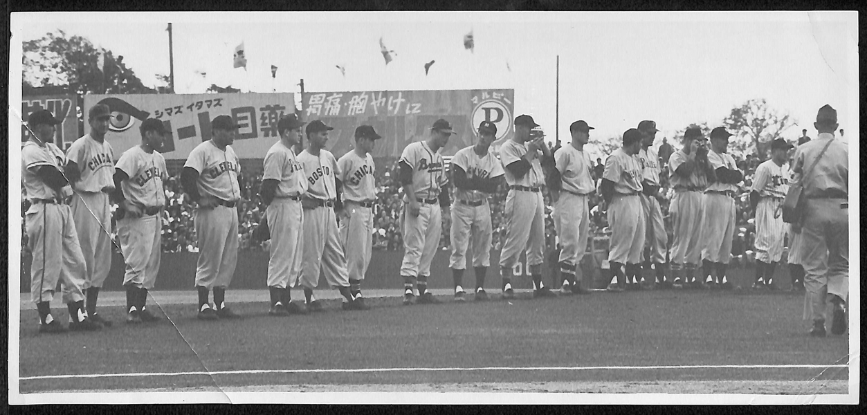 Lot of 3 1953 Original US Air Force Type 1 Photo From MLB Tour of Japan 
