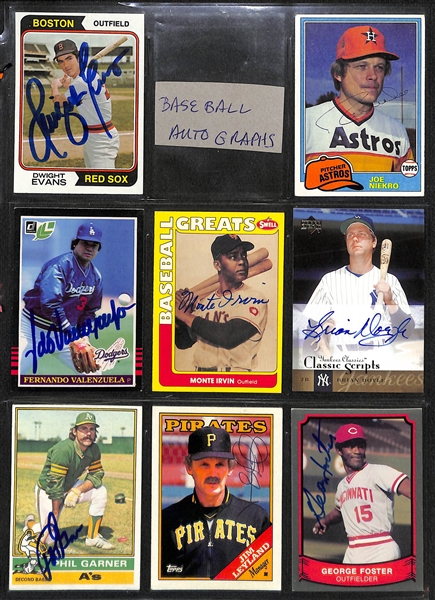 Lot of (125) Different Baseball Autograph Cards from 1970 - 1998 w. 1974 Topps Dwight Evans 