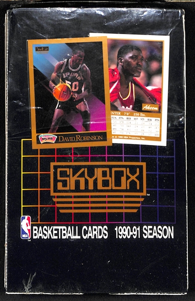 Lot of (2) 1990-91 Skybox Basketball Wax SEALED Boxes - Potential Michael Jordan & David Robinson Cards