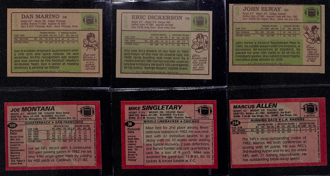 1983 & 1984 Topps Football Complete Sets w. 1984 Dan Marino & John Elway Rookie Cards!
