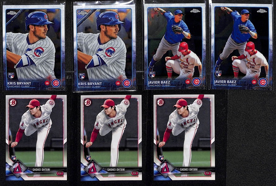 Lot of (5) Baseball Complete Sets - (2) 2015 Topps Chrome Baseball Sets & (3) 2018 Bowman Baseball 