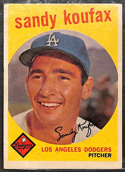 Lot of (19) 1950's And 1960's Dodger Stars w. 1959 Topps Koufax