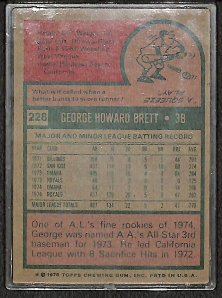 Lot of (11) 1970's Topps Stars Inc. 1975 Topps Brett Rookie Card