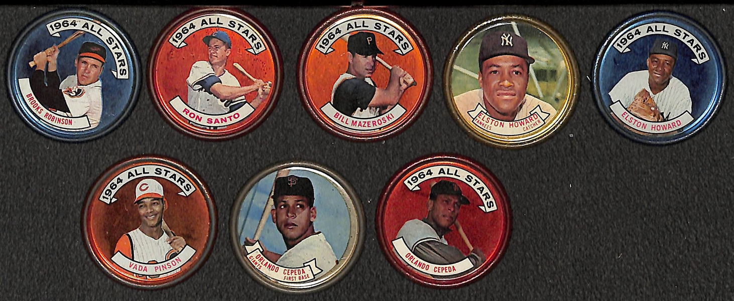 Lot of (70) Assorted 1964 Topps Coins w. Robinson, Pinson, Cepeda