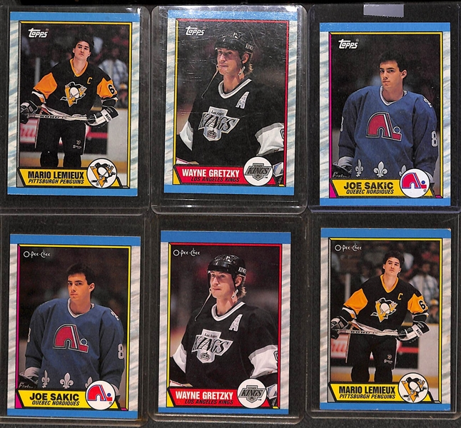 Lot of (2) Hockey Sets - 1989-90 O-Pee-Chee Near Complete Set & 1989-90 Topps Complete Set of 198 Cards - Joe Sakic Rookie Card