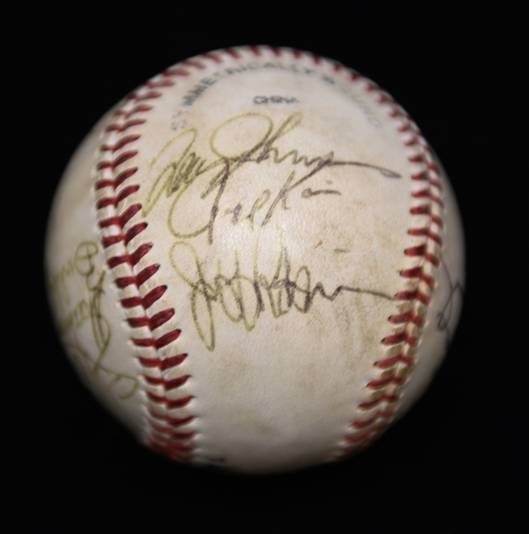 (5) Baseballs - (3) Signed (Nolan Ryan, Reds Team-Signed w. Vida Pinson, & Minor League Team w. Jaime Moyer) & (2) Unsigned 1994 World Series