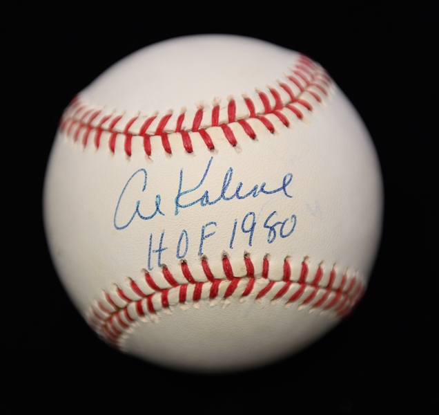 (6) Signed Baseballs - B. Robinson/B. Feller Dual, F. Robinson, M. Irvin, Al Kaline, Joe Sewell (JSA Auction Letter)