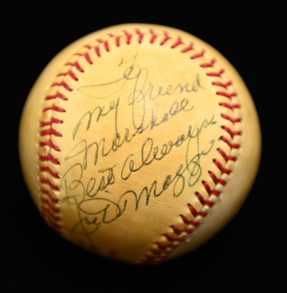 1978 Rawlings World Series Baseball Signed by Joe DiMaggio From Collection of Marshall Samuel (JSA Auction Letter)