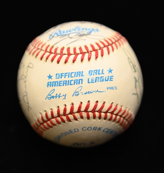 Yankees Star Signed Baseball (13 autos) w. Joe DiMaggio, Mickey Mantle, Billy Martin, Ford, Hunter, + (From Collection of Marshall Samuel) - w. Full JSA LOA