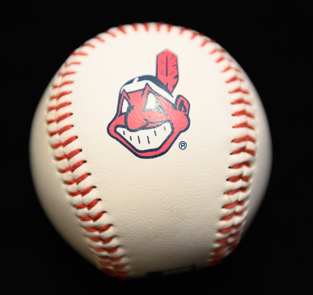 President George H. W. Bush Signed Cleveland Indians Souvenir Baseball From the Collection of Marshall Samuel (Full JSA LOA)