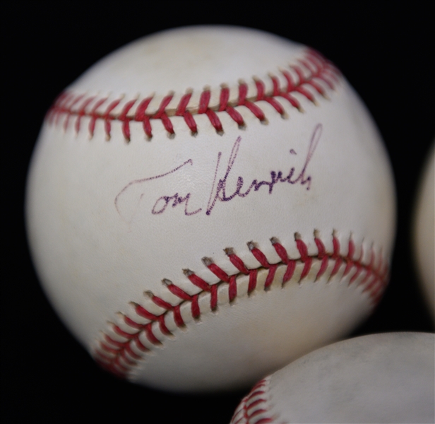 (5) Yankees Signed Official AL Baseballs - (2) Mattingly, Reggie Jackson, Dave Winfield, & T. Henrich, From Marshall Samuel Collection (JSA Auction Letter)