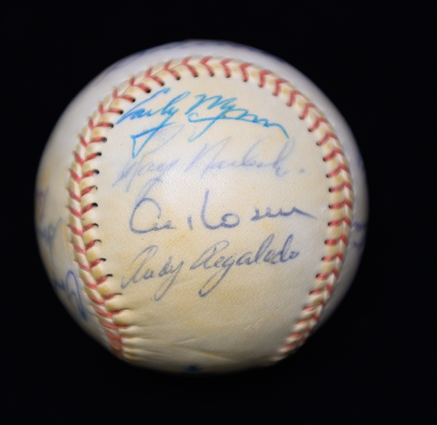 c. 1950s Cleveland Indians Signed Baseball (15 Signatures) w. Bob Feller, Al Rosen, Early Wynn, Bobby Avila, Dave Pope (From Marshall Samuel Collection)