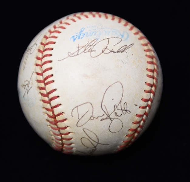 c. 1990 Yankees Team-Signed Baseball (12 Signatures) w. Dave Righetti, Steve Sax, Kevin Maas, Roberto Kelly, + (JSA Auction Letter) - Marshall Samuel Collection