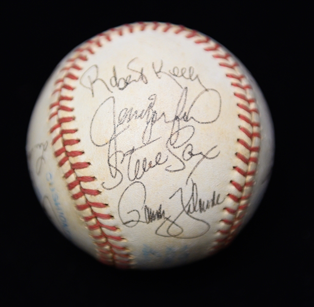 c. 1990 Yankees Team-Signed Baseball (12 Signatures) w. Dave Righetti, Steve Sax, Kevin Maas, Roberto Kelly, + (JSA Auction Letter) - Marshall Samuel Collection