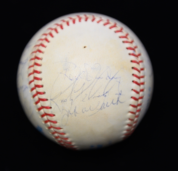 Yankees Signed Baseball (17 Signatures - Martin and Mattingly are Clubhouse) w. Dave Winfield, Tommy John, Guidry, White, + (JSA Auction Letter) - Marshall Samuel Collection
