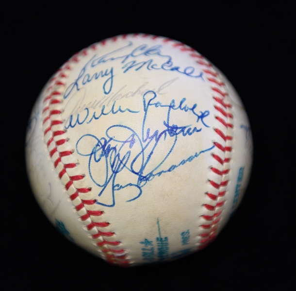 1978 Yankees WS Champion Team Signed Baseball (23 Signatures - Pinella & Munson Are Clubhouse).  Inc. Berra, Catfish Hunter, Randolph, Gossage, + (JSA Auction Letter) - Marshall Samuel Collection