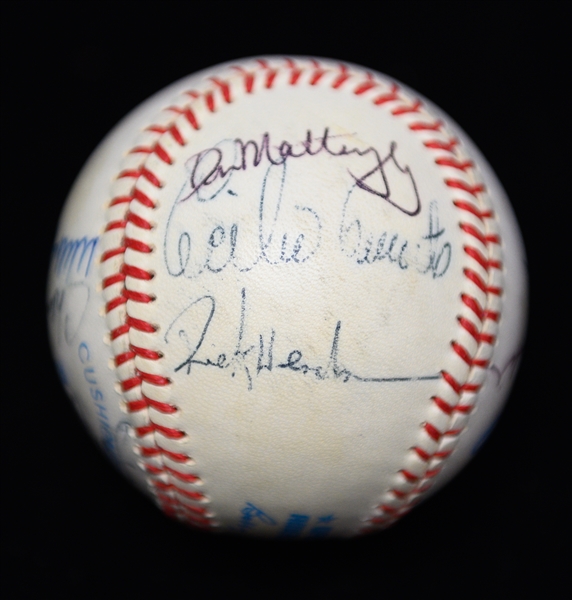 c. 1980s Yankees Team Signed Baseball (15 Signatures - Winfield, Mattingly, Pinella Are Clubhouse) w. Rickey Henderson, Randolph, Tommy John, + (JSA Auction Letter) - Marshall Samuel Collection