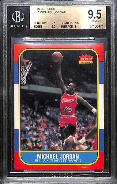1986-87 Fleer Michael Jordan #57 Rookie Card Graded Beckett BGS 9.5 Gem Mint (Three 9.5 and One 9.0 Subgrades)