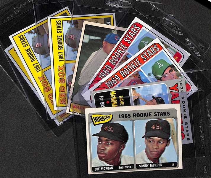 Lot of (8) 1960s and Early 1970s Baseball Rookie Cards Inc. Joe Morgan, Thurman Munson