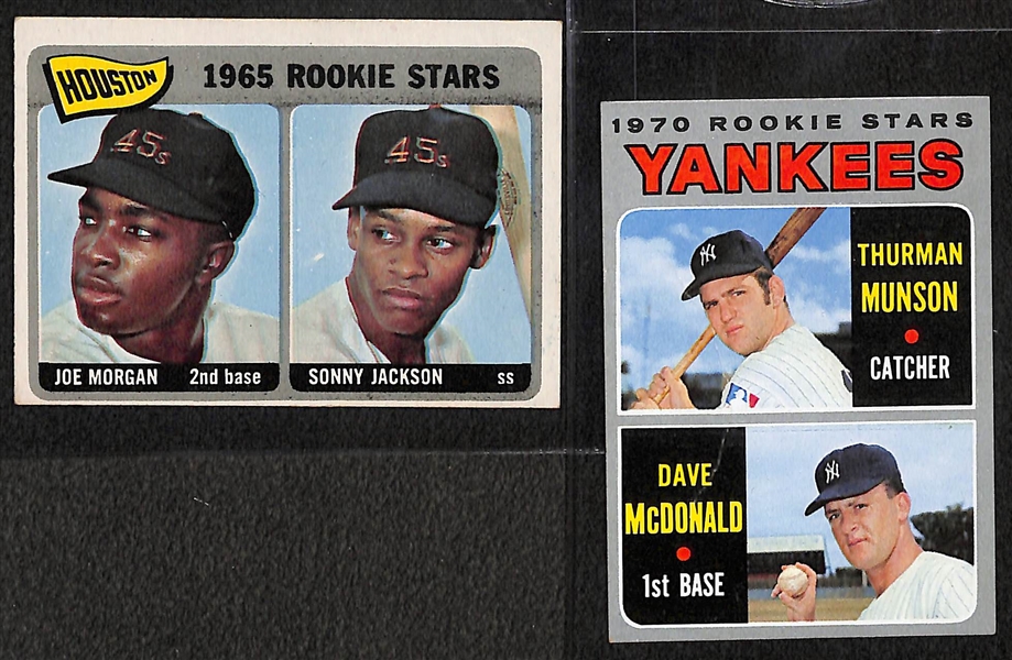 Lot of (8) 1960s and Early 1970s Baseball Rookie Cards Inc. Joe Morgan, Thurman Munson