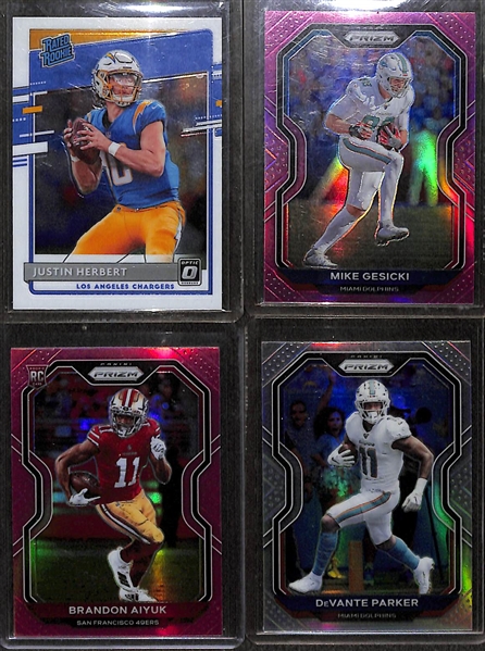 Lot of (4) 2020 Prizm and Optic Football Rookies and Stars Including Justin Herbert