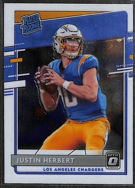 Lot of (4) 2020 Prizm and Optic Football Rookies and Stars Including Justin Herbert
