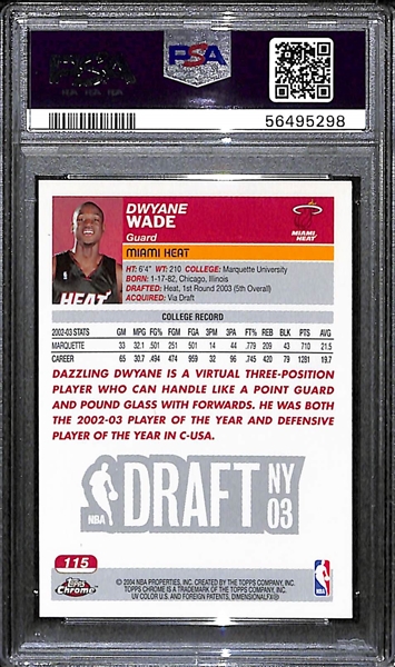 2003 Topps Chrome Dwyane Wade Rookie Card Graded PSA 9