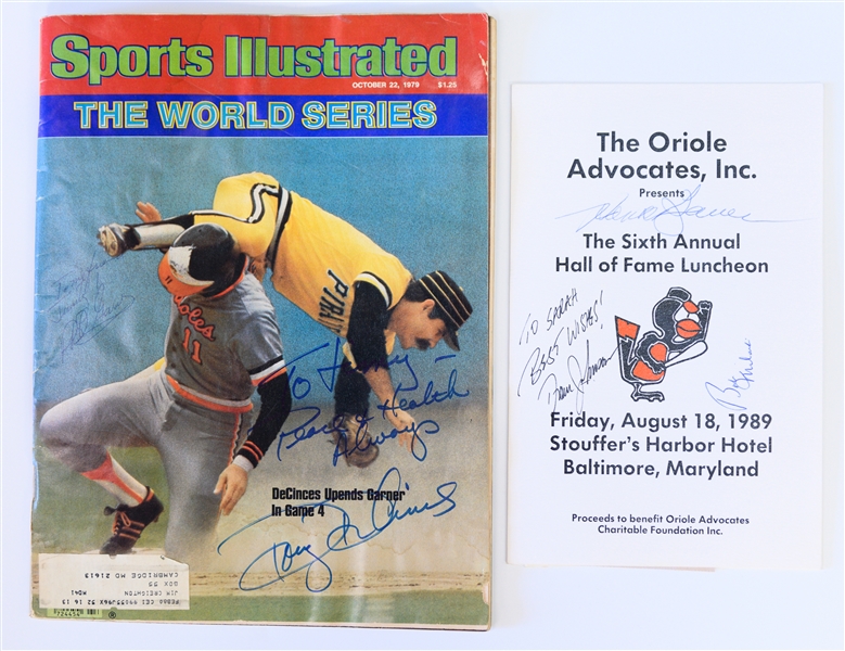 Memorabilia Lot (Mostly Orioles) w/ Autographs Inc. B. Robinson, D. Johnson, Dick Hall , +  Also (2) Johnny Miller SIgned Golf Programs