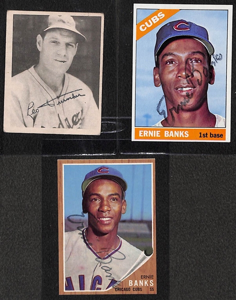 (7) Clubhouse Stamped Vintage Baseball Cards From Uncle Jimmy Collection w. 1948 Bowman Stan Musial Rookie, Mickey Mantle, (2) Maris, Durocher, (2) Banks