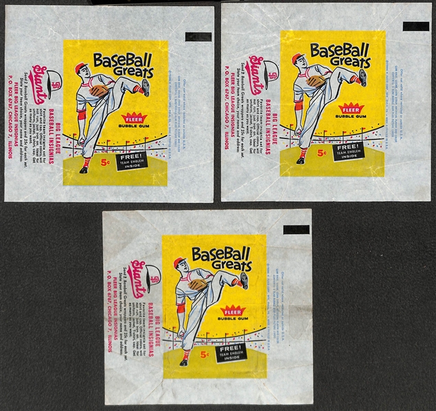 Lot of (3) 1960 & (6) 1963 Fleer Baseball Wax Pack Wrappers