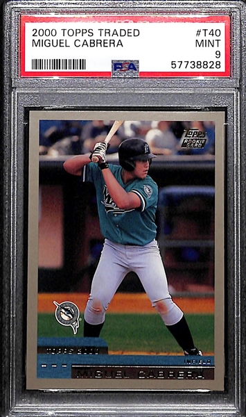 2000 Topps Traded Miguel Cabrera #T40 Rookie Card Graded PSA 9 Mint