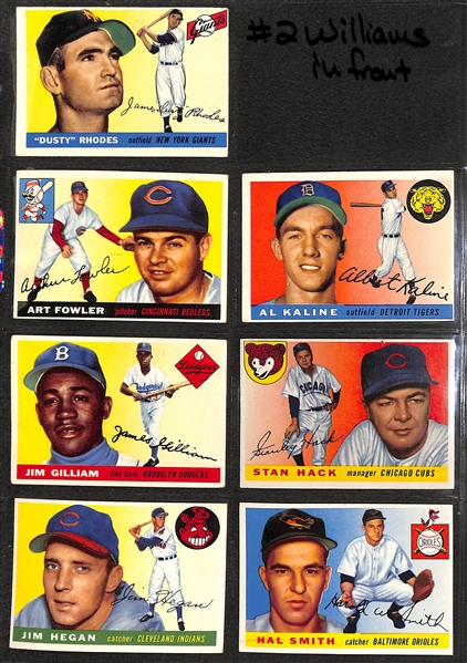 1955 Topps Baseball Complete Set of 206 Cards w. Koufax & Clemente Rookie Cards