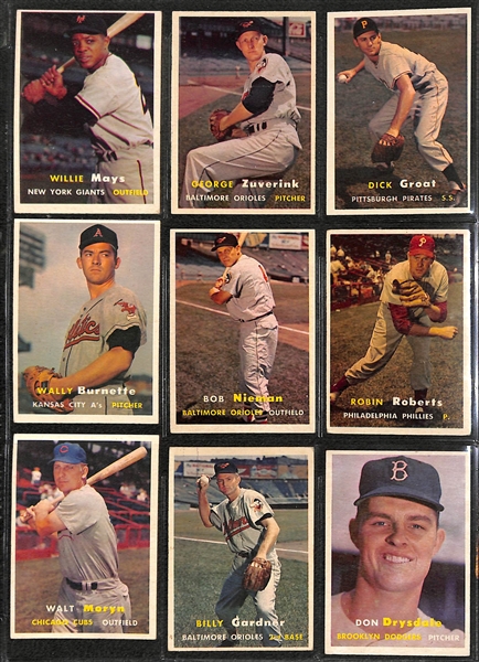 1957 Topps Baseball Complete Set of 407 Cards w. Mantle & Drysdale Rookie Card