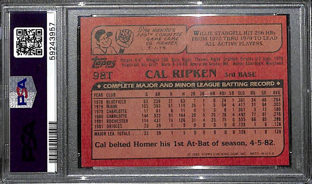 1982 Topps Traded Cal Ripken Jr. Rookie #98T Graded PSA 7