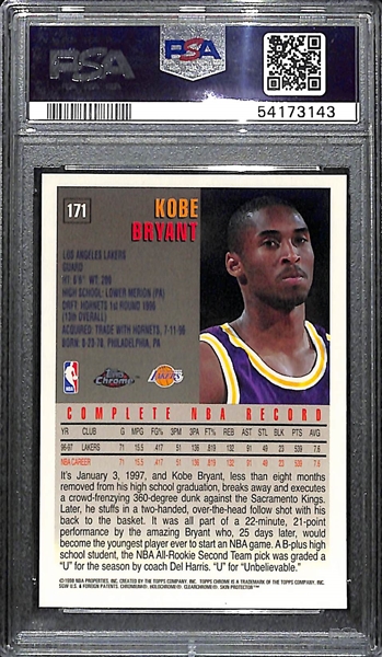 1997 Topps Chrome Kobe Bryant #171 (2nd Year) Graded PSA 8