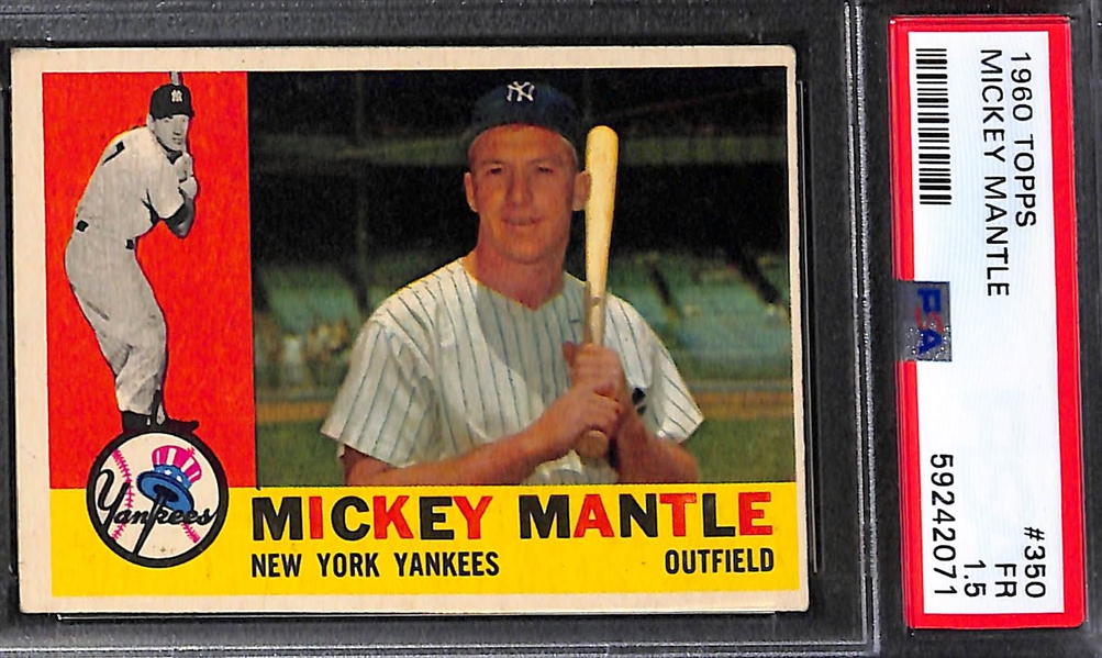 (3) Topps Mickey Mantle Graded Cards (1958 #150 PSA 1, 1960 #150 PSA 2.5, 1960 #150 PSA 1.5)
