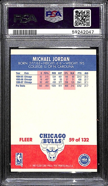 1987 Fleer Michael Jordan #59 Graded PSA 7