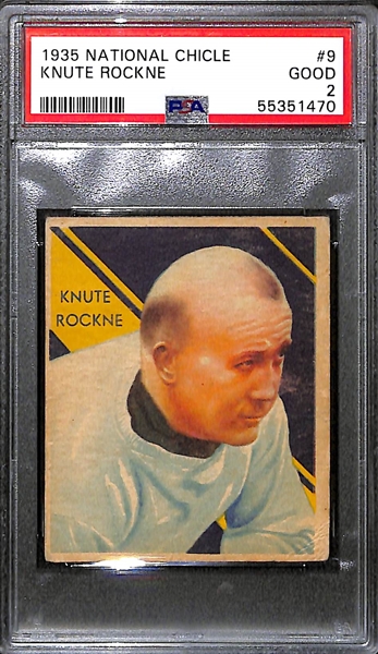 1935 National Chicle Knute Rockne #9 Graded PSA 2