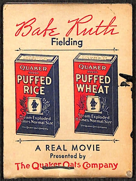 1934 Quaker Oats Puffed Wheat Babe Ruth Hitting a Homer Flip Book (By Moviescope)