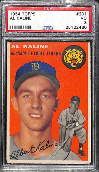 1954 Topps Al Kaline Rookie Card #201 Graded PSA 3 VG