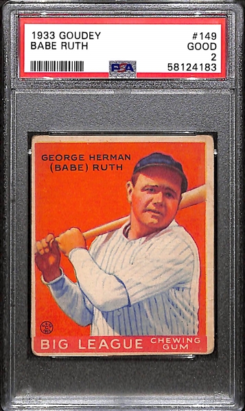 1933 Goudey Babe Ruth #149 Graded PSA 2