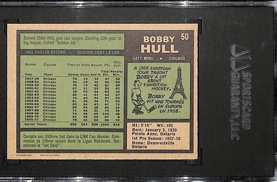 1970 O-Pee-Chee Bobby Hull Graded SGC 9 Mint (SGC Pop 1!)