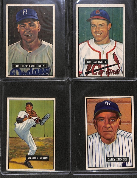 1951 Bowman Baseball Partial Set - 232 of 324 Cards - Many High Series Cards