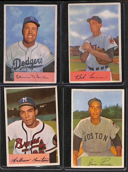 1954 Bowman Baseball Near Complete Set - 209 of 224 Cards