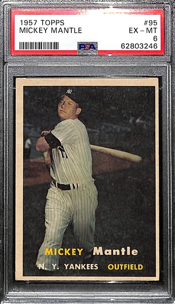 1957 Topps Mickey Mantle #95 Graded PSA 6 EX-MT