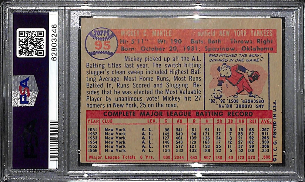 1957 Topps Mickey Mantle #95 Graded PSA 6 EX-MT