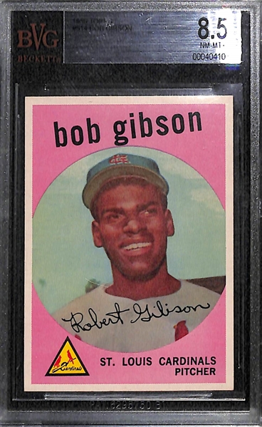 1959 Topps Bob Gibson Rookie #514 Graded BVG 8.5 NM-MT! RARE High Grade!