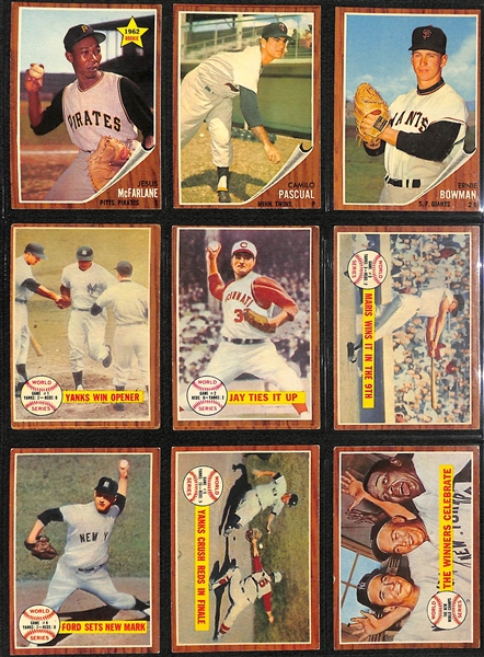 1962 Topps Baseball Card Complete Set (All 598 Cards) in Binder (Mantle Graded SGC 4) Mostly VG-VG+ Cards