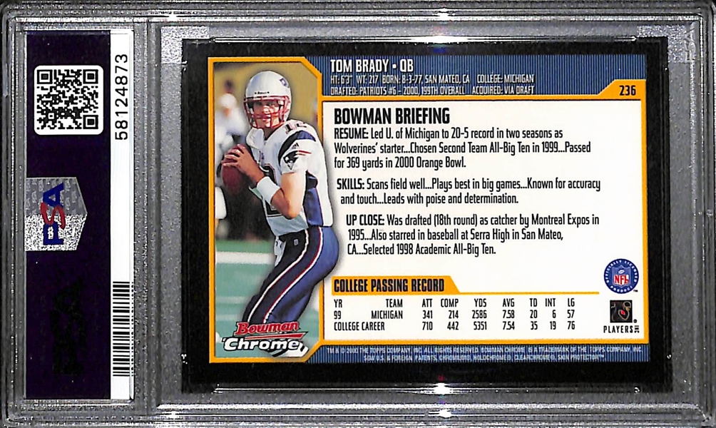 2000 Bowman Chrome Tom Brady #236 Rookie Card Graded PSA 9